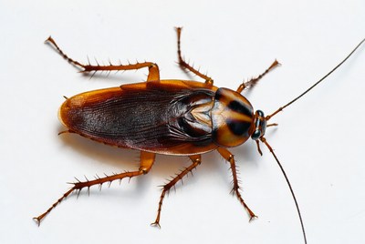 American Cockroach on White Background