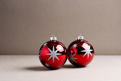 Two Red Star Christmas Ornaments
