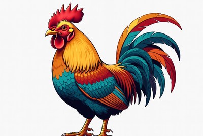 Colorful Rooster Illustration