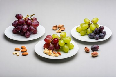 Red Green Grapes with Almonds