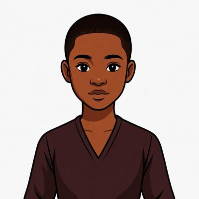 African-American boy illustration