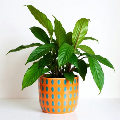 Philodendron in Orange Polka Dot Pot