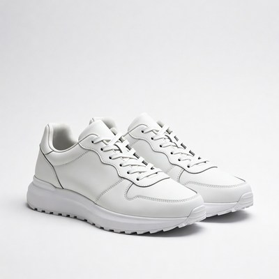 White leather sneakers pair