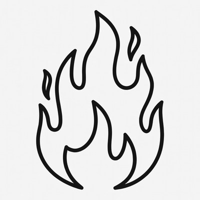 Line Art Flame Icon