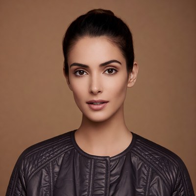 Beautiful woman in black jacket