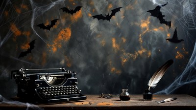 Vintage Typewriter with Halloween Bats