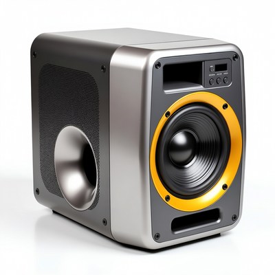 Silver and Black Portable Speaker