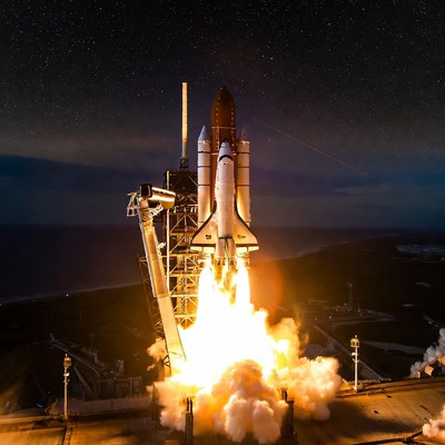 Space Shuttle Launch at Night