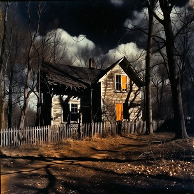 Abandoned House in Dark Forest