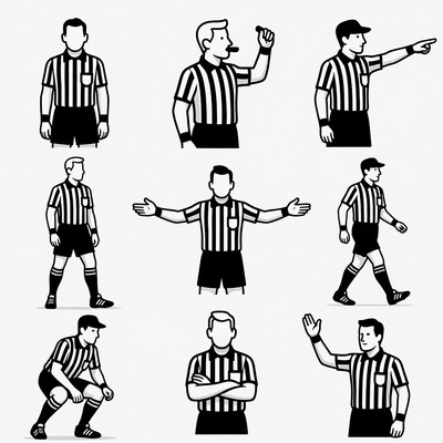 Referee Poses Illustration Set