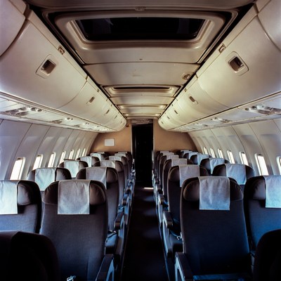 Empty Airplane Cabin Interior