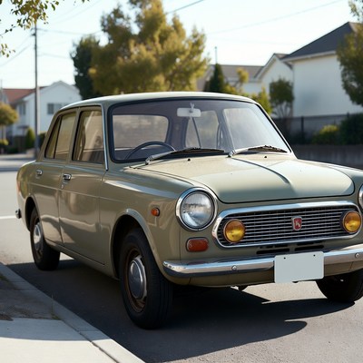Vintage Fiat 128 Parked on Street