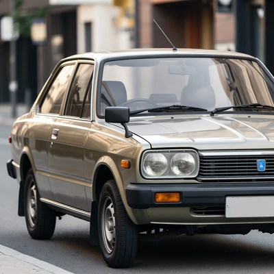 Honda City Beep Car Parked Street