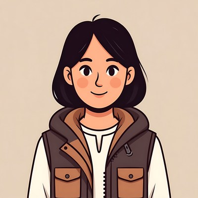 Smiling Asian woman in vest