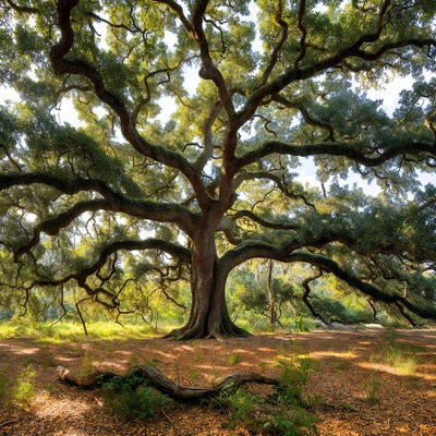 Massive Live Oak Tree in Grassland