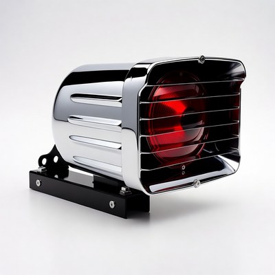 Chrome Motorcycle Red Tail Light