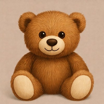 Cute brown teddy bear sitting