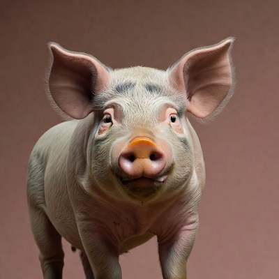 Cute pig with floppy ears