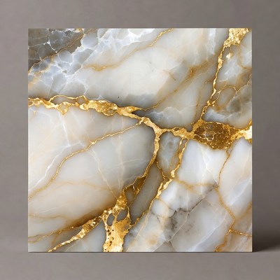 White Marble with Gold Veins
