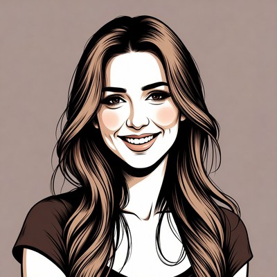 Smiling woman with long brown hair