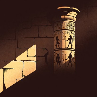 Ancient Egyptian Hieroglyph Column