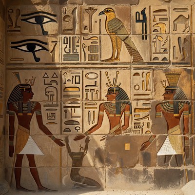 Ancient Egyptian Wall Relief Pharaoh