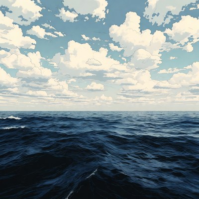 Ocean Waves Under Cloudy Sky