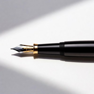 Black fountain pen on white background