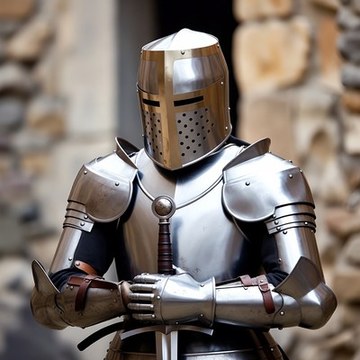 Medieval knight in full armor
