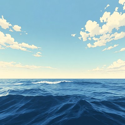 Ocean Waves Under Blue Sky