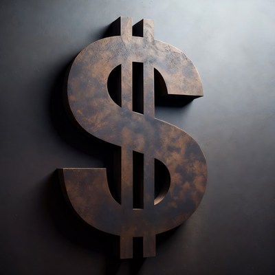 3D Rusty Dollar Sign Symbol