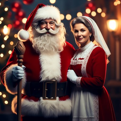 Santa Claus and Mrs. Claus together