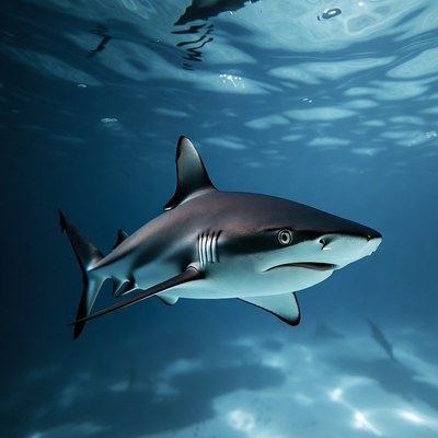 Blacktip shark swimming underwater