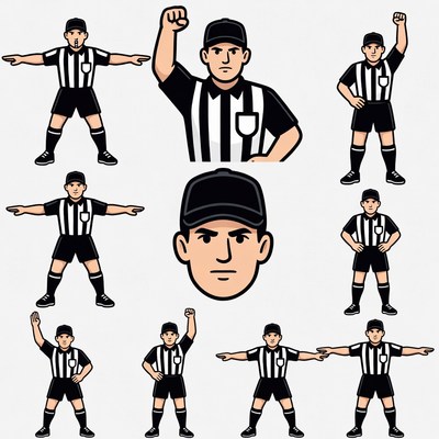 Soccer Referee Vector Illustrations