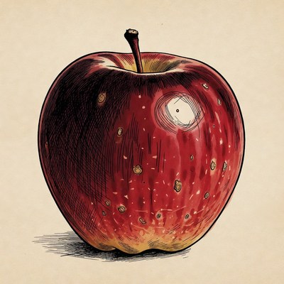 Red apple illustration
