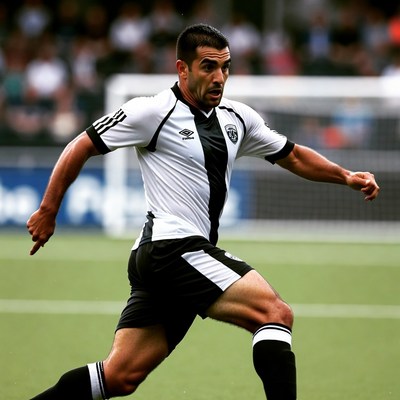 Soccer player running on field