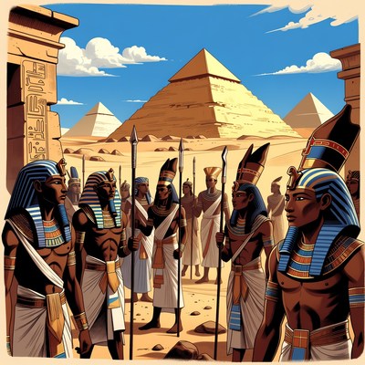 Ancient Egyptian Guards Pyramids