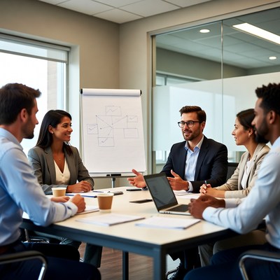 Diverse team in business meeting