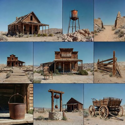 Old West Ghost Town Buildings