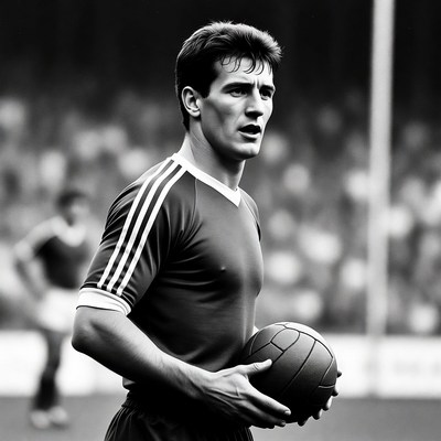 Soccer player holding ball