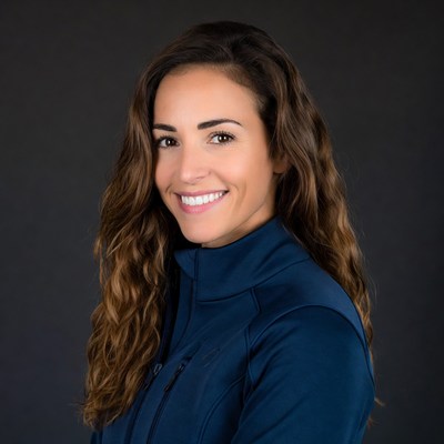 Smiling woman in blue jacket