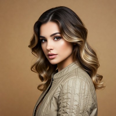 Beautiful woman with balayage hair