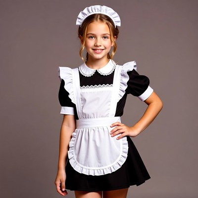 Girl in French maid costume