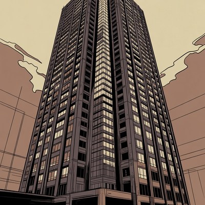 Tall Skyscraper Building Illustration