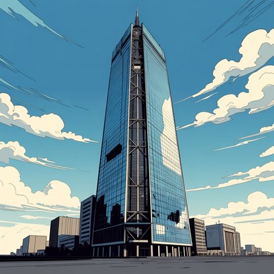 Tall Glass Skyscraper Illustration