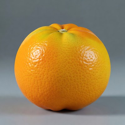 Fresh orange on gray background