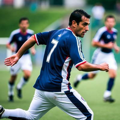Soccer player running with ball