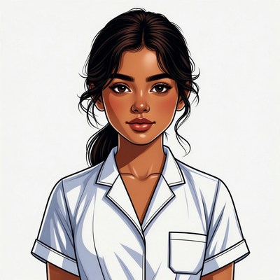 Beautiful Asian woman in white nurse uniform