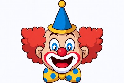 Cartoon Clown Smiling with Hat