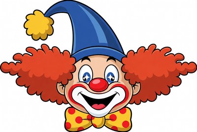 Cartoon Clown with Red Hair